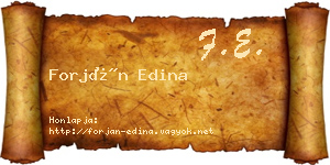 Forján Edina névjegykártya