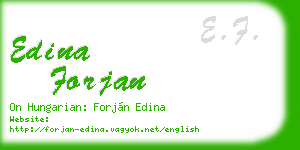 edina forjan business card